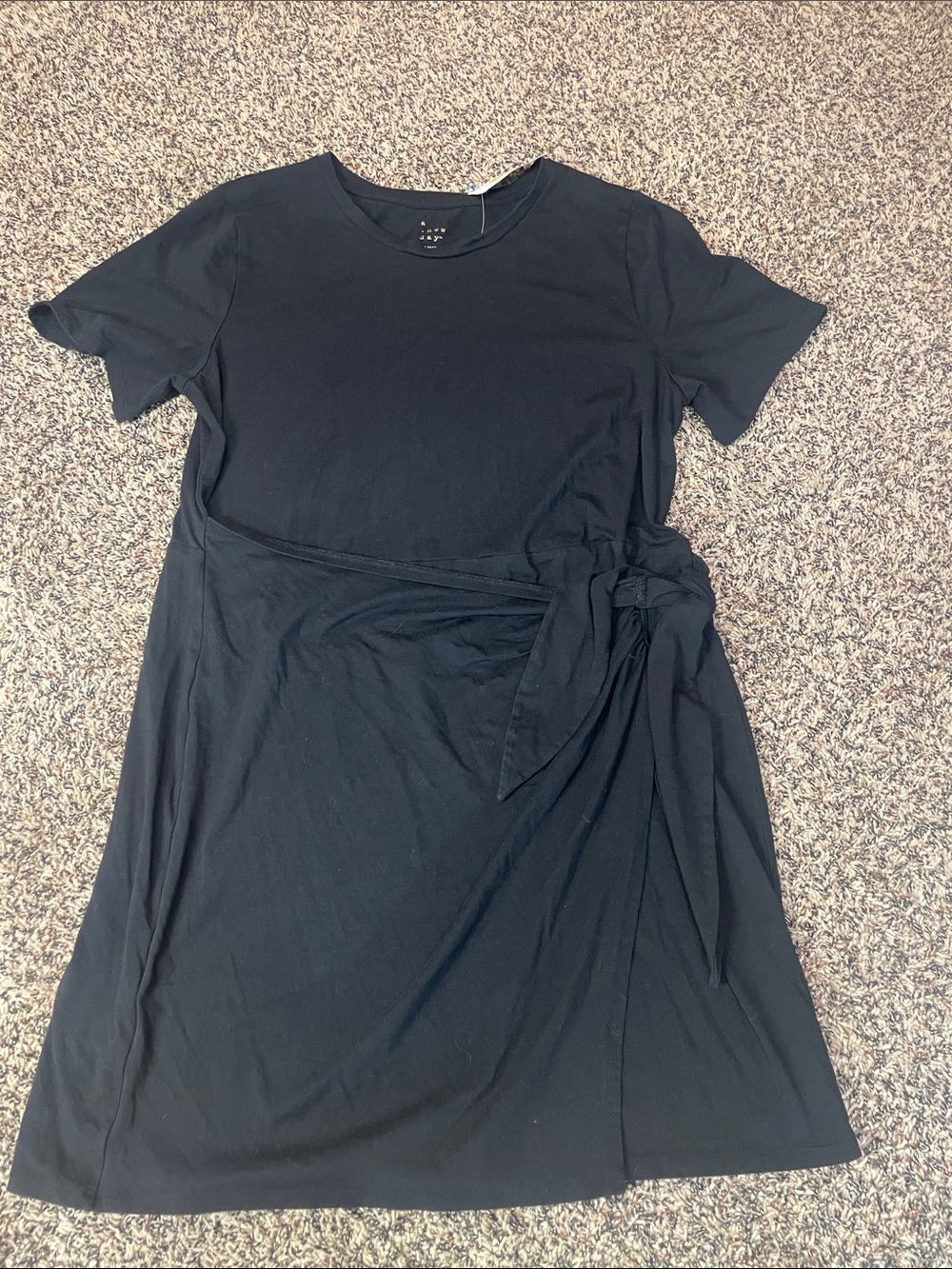 a new day Knit Tie-Waist Short Sleeve Mini Dress XL NWOT - Picture 2 of 6